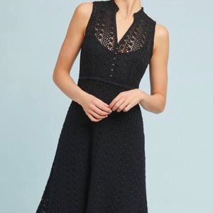 NWT Meadow Rue Anthropologie Black Dress Sz 12